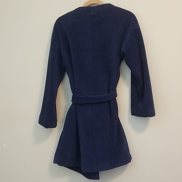 Navy Fleece Robe - Picture 2 of 4